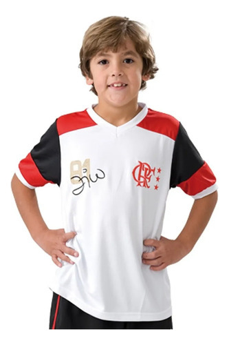 Camisa Flamengo Zico Retrô  Infantil  Oficial -  Licenciada 