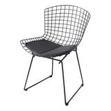 Silla Bertoia Blanca Negra Comedor Cocina Hierro + Almohadon