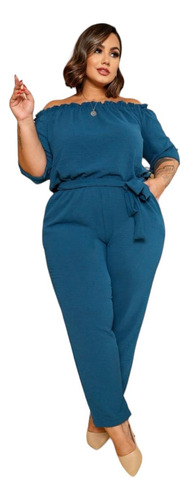 Macacão Plus Size Ciganinha Medelador Feminino Longo