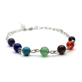 Tobillera Pulsera Cuarzo 7 Chakras + Estuche Dayoshop