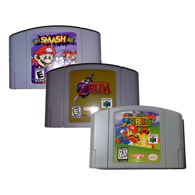 Super Mario 64 + Zelda Of Time + Super Smash Bros 64 N64