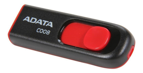 Memoria Usb 2.0 Adata C008 16gb Retráctil Negro - Rojo