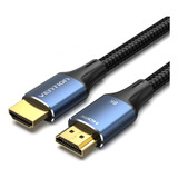 Cable Vention Hdmi 2.1 - Certificado Profesional - 1.5 Metros - 8k Hdr Earc Hdcp 120hz - Trenzado Metalico Blindado - Premium Gamer Full Hd - Para Pc Notebook Tv Proyector / Macbook / Consola - AlgLG