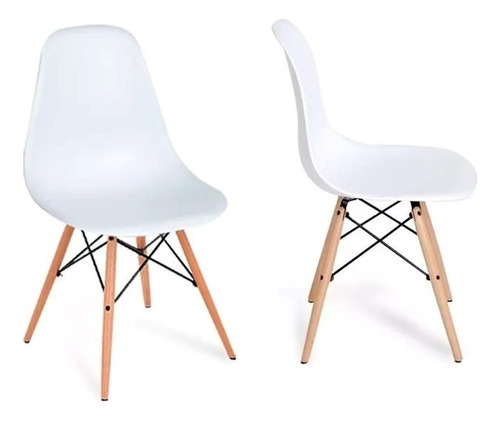 Silla Comedor Minimalistica Moderna Eames, Estructura Madera