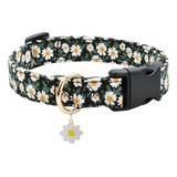 Collar De Perro Con Patrones De Flores Con Accesorios, Colla