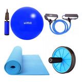 Kit Bola 65 Cm + Bomba + Colchonete Eva + Roda + Extensor