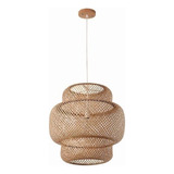 Bamboo Weaving Led Pendant Light, Candelabra Suspended D 1