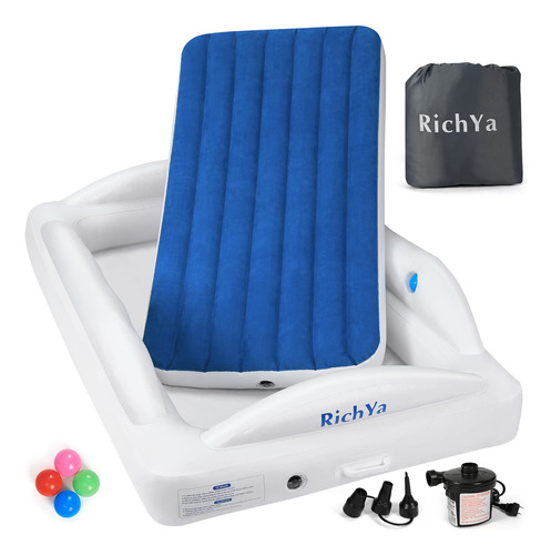 Richya Cama Inflable De Viaje Para Nios Pequeos Con 4 Parach