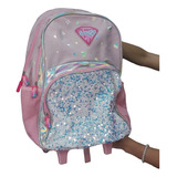 Mochila Carrito 17 Happy Glitter Con Lentejuelas