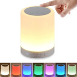 Bocina Bluetooth Y Lámpara De Mesa Led Recargable Touch