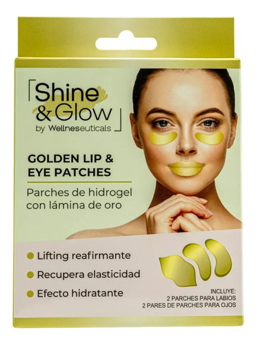 Parches Hidrogel C/ Lámina De Oro Labios Y Ojos Shine & Glow