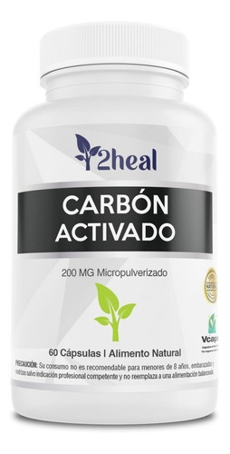 2heal - Carbón Activado - 200mg 60caps