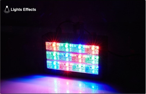 Luz Estroboscópica 12 Led Rgb Flash, Modo Audiorrítmico