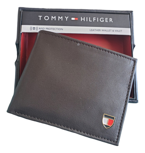 Billetera Hombre Tommy Cuero Natural Original Mod 31hp220118