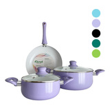 Set Bateria Cocina Ollas+sarten Ceramica Antiadherente 5pz