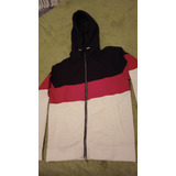 Buzo Campera Zara Canguro Tricolor Talle L Capucha 