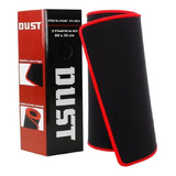Mouse Pad Preto Com Costura De Borda Reforçada Vermelha Dust Cor Preto Com Vermelho Desenho Impresso Liso