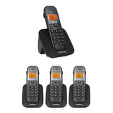 Kit Telefone Sem Fio Ts 5120 + 3 Ramais Ts 5121 Intelbras