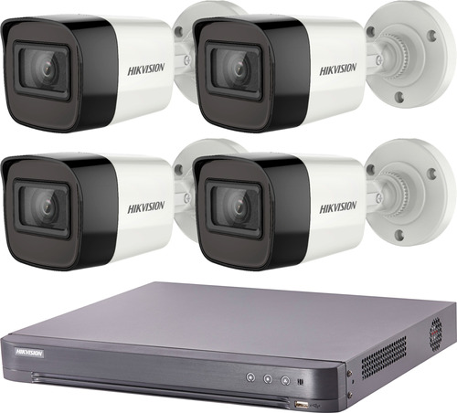 Kit Seguridad Hikvision Dvr 4k 4ch + 4 Camaras 5mp Ext