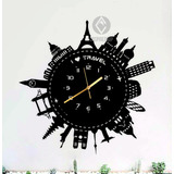 Reloj De Pared Ciudades Del Mundo 40cm