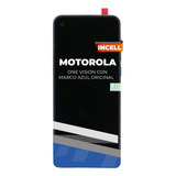 Pantalla Display Motorola One Vision Con Marco Azul Original