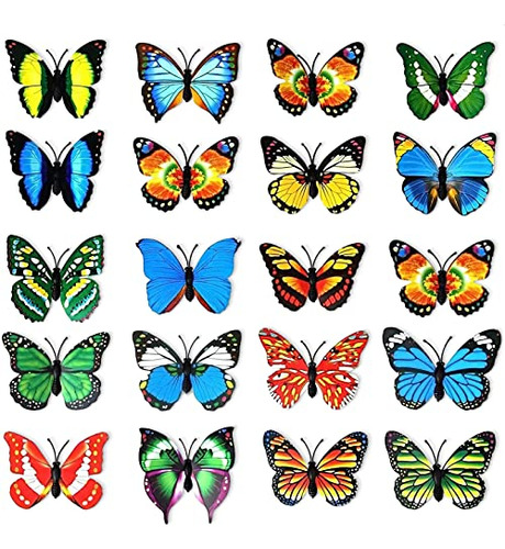 20 Imanes Coloridos Con Forma De Mariposa Para Nevera, Diseñ