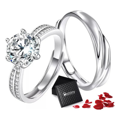 Dazisiny 2pzs Anillos De Pareja,anillos promesa\u002FCompromiso Hombre Y Mujer.regalo de aniversario.Regalos para Hombre,Mujeres,Novio, Novia,pareja. | Meses sin interés