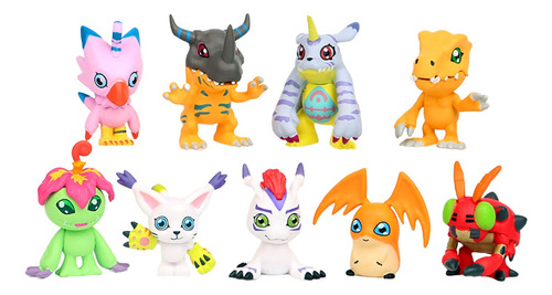 9pçs Mini Figures Digimon Miniatura Colecionável 7cm