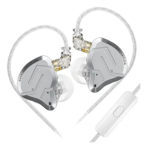 Audífonos In-ear Kz Zsn Pro 2 Con Micrófono Silver Plata