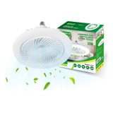 Lámpara Led Con Ventilador Silencioso Base E27 Color Blanco 