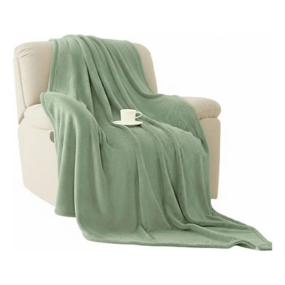 Frazada Sabia De Viaje Color Verde Liso Vianney | MercadoLibre