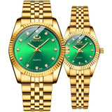 Mastop Relojes De Pareja Marca Suiza Reloj Dorado Hombres Mu