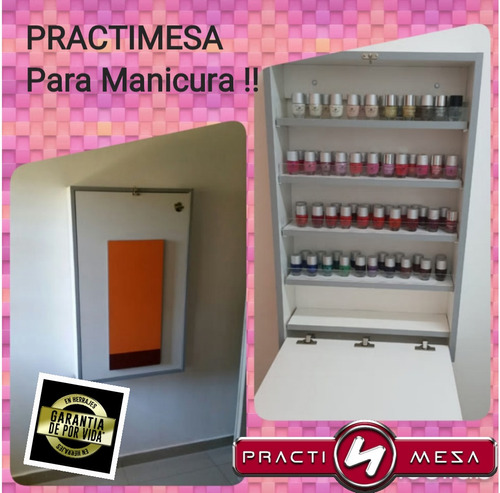 Mesa Manicura Plegable Esculpidas Esmaltes Acetona 