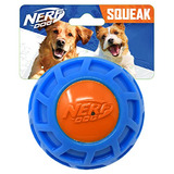 Nerf Dog 4in Tpr Exo Squeak Ball - Azul/naranja, Razas Grand