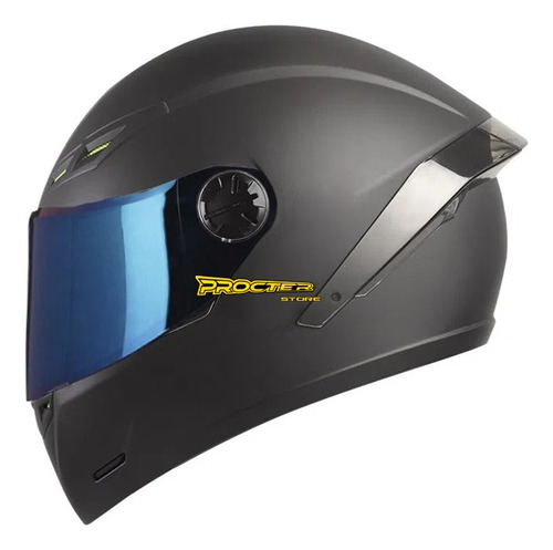 Cascos Para Motociclistas Ich 501  Visor Iridium Plata Azul