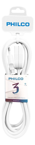 Alargador Extension Electrica 3 Mts Philco Color Blanco