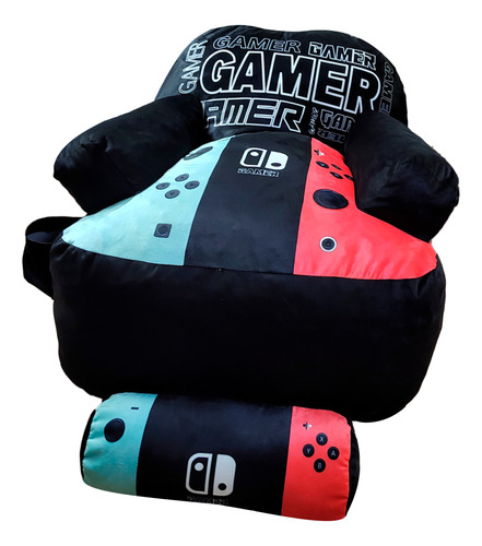 Puff Indivual Nintendo Switch Con Almohada Gratis 90x80 Cms