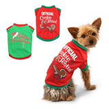 Bwogue Paquete De 2 Camisas De Navidad Para Perros, Ropa Pa.