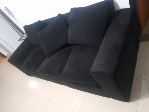 Sillon, Sofa 3 Cuerpos Negro + Camastro