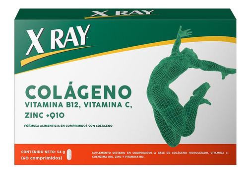 X Ray Colágeno Vitamina B12 Vitamina C Zinc 60 Comp Sabor Neutro