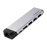 Aluminio Usb C Multipuerto Hub Gigabit Ethernet 4k Hdmi...