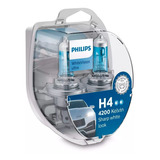 Kit 2 Lampara H4 Philips White Vision Ultra 12v 60/55w + W5w