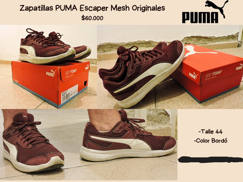 Zapatillas Puma Escaper Mesh Talle 43.5 Color Bordó