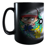 Taza Tazón Mágico, Diseño Pokemon, Ash Y Pikachu 