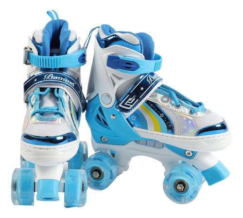 Patines De 4 Ruedas Ajustable Niño Niña Rueda Luces Led