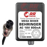 Fonte Ac 18v Behringer Mx1604a Mx802a, Mx1602a, Dx100, Dx500