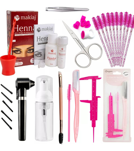 Kit Henna Designer De Sobrancelhas C/ Mixer + Anel Batoque