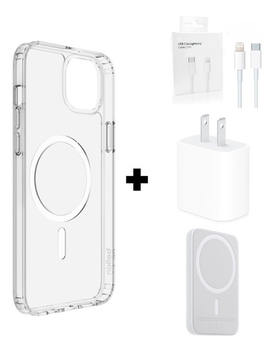 Kit Magsafe P/iPhone : Funda + Cargador  + Cable + Adaptador