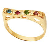 Anillo Laminado En Oro 18 K Con Cristales Coloridos Rommanel