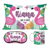 Almohadón, Antifaz Y Taza Personalizados. Pijamada Souvenirs